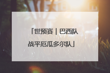 世预赛｜巴西队战平厄瓜多尔队